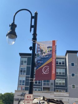 Bloomfield banner on light pole